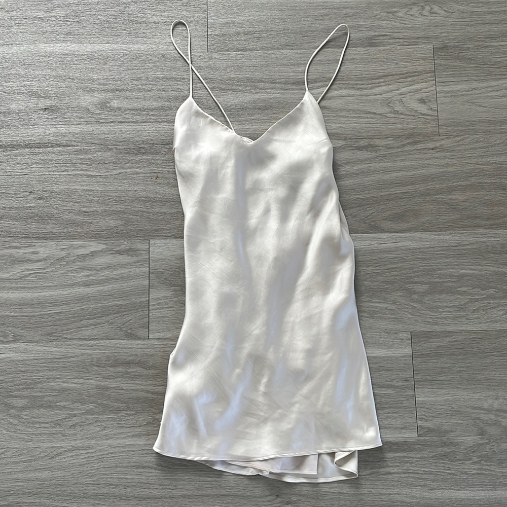 Zara will open back silk mini dress